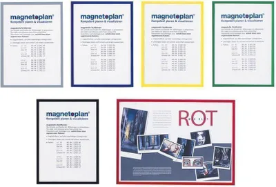 Zdjęcie produktu dla magnetoplan 1130332 Ramka magnetyczna magnetofix, A4, srebrna