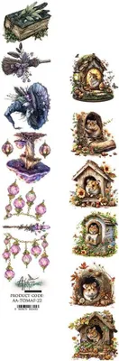 Produktbild von ALCHEMY OF ART 5x30 cm Scrapbooking Papier Streifen, Tales of moss and fern