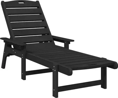 Produktbild von vidaXL Sonnenliege 2 pcs Schwarz 195,5 x 53 x 98,5 cm Polyethylen