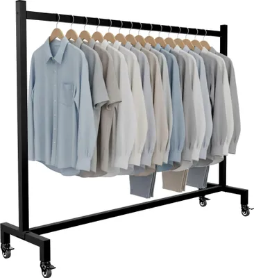 Produktbild von Kleiderständer LENN - 150x38x120cm, Edelstahl, Schwarz | Kleiderstange Jackenständer Klamottenständer