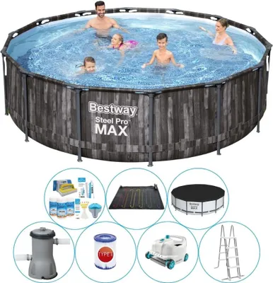 Obrázek produktu pro Sada pro bazény - Bestway Steel Pro MAX Wood 427x107 cm Round