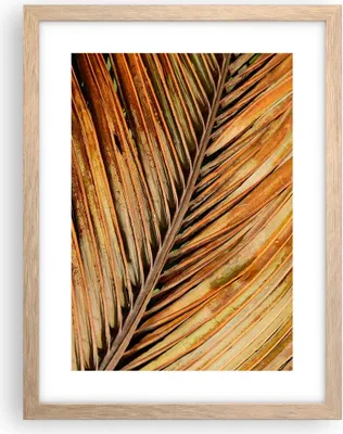 Produktbild von Gerahmtes Poster - Rahmen in heller Eiche - Orange Blatt Tropisch - 30x40 cm - Wand Bild - Wanddeko - Wandbilder - Kunstposter - Wandposter - Bilderrahmen - Bilder - Kunstdruck - P2NPA30x40-4876