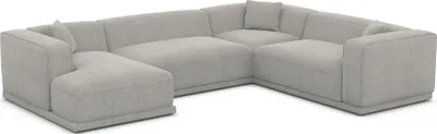 Produktbild von Strukturstoff U-Form XXL Wohnlandschaft Diora Hellgrau Links