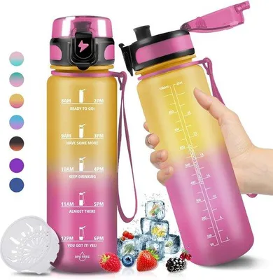 Image de Bouteille de sport de 1 litre, sans BPA, avec filtre, pour les activités de plein air