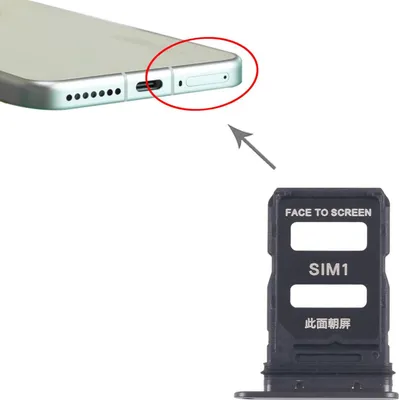 Immagine prodotto di Per Xiaomi 15 SIM Card Holder Dual SIM Card Tray Repair Spare Part Nero