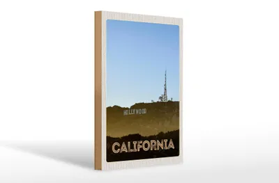 Produktbild von Holzschild Reise 20x30cm California Amerika Hollywood Star