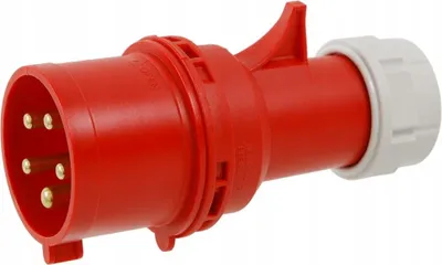 Zdjęcie produktu dla Wtyczka przenośna PCE 025-6 prosta 32A 5P 400V IP44 – czerwona