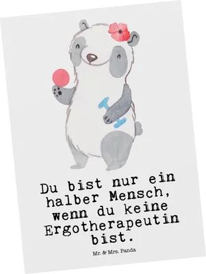 Produktbild von Mr. & Mrs. Panda Postkarte Ergotherapeutin Herz - Weiß - Geschenk, Fotokarte, Lustig, Ansichtskarten, Witzig, Spruch, Postkarten, Grußkarte, Ausbildung, Ansichtskarte