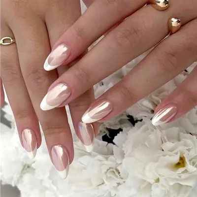 Produktbild von Künstliche Fingernägel zum Aufkleben, 24-teiliges Set, Mandelförmig, French Nails, mit Zubehör