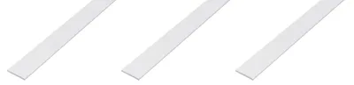Image de Alberts, 3 barres plates en PVC, blanches, dimensions 30 x 3 mm, longueur 2 mètres