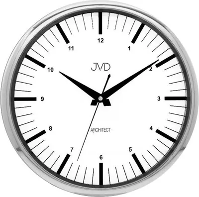 Produktbild von JVD HT078.1 Wanduhr Quarz analog silbern rund