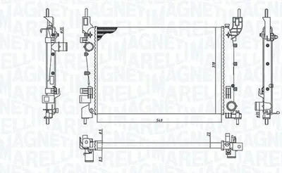 Produktbild von MAGNETI MARELLI 350213200400 Kühler Wasserkühler Motorkühler für FIAT GRANDE PUNTO (199) Linea (323, 110)