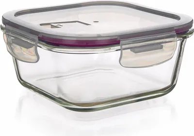 Image de boîte carrée. 0,5l 13,5x13,5x6cm verre + couvercle PP