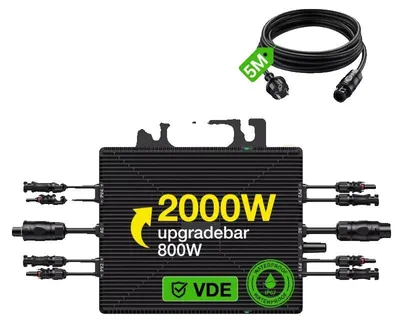 Produktbild von Solar-Mikro-Wechselrichter, 4 MPPT-Ausgänge, Wi-Fi-Überwachung, 2000W-AC-Kabel, 220-240V