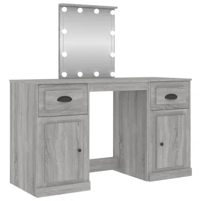 Obrázok produktu pre toaletný stolík vidaXL s LED osvetlením Sonoma sivá 130x50x132,5 cm