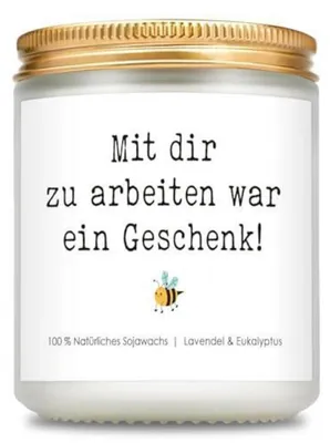 Produktbild von Duftkerze Lavendel 7oz mit Spruch für Kolleginnen & Abschiedsgeschenk