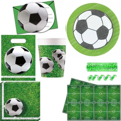 Produktbild von Fußball Partyset 48 tlg. zum Kindergeburtstag / Fußballparty
