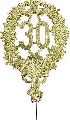Produktbild von Jubiläumszahl 30 Gold Deko Ø8cm 10 Stück für Tischdekoration & Blumenstrauß