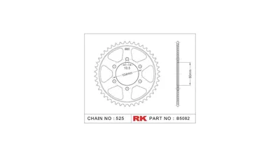 Produktbild von Rk Kettenrad 525 43z Stahl schwarz