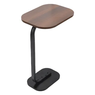 Obrázek produktu pro Boční stolek – oválný stolek ve tvaru písmene C, mobilní konferenční stolek do obývacího pokoje, k pohovce a na balkon, úsporný design vhodný do malých prostor