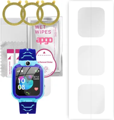 Produktbild von apgo 3 Stück Schutzfolie, klar, kompatibel mit GoGPS K16S Smartwatch, Hydrogel Displayschutzfolie mit Positionierhilfe, Displayfolie, robust und kratzfest