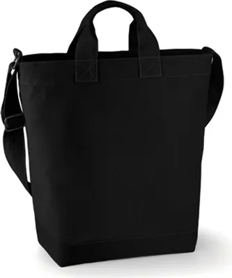 Image de BagBase BG673 | Sac à bandoulière Canvas Day Bag | 38 x 40 x 14 cm - Couleur : Black - Taille : 38 x 40 x 14 cm