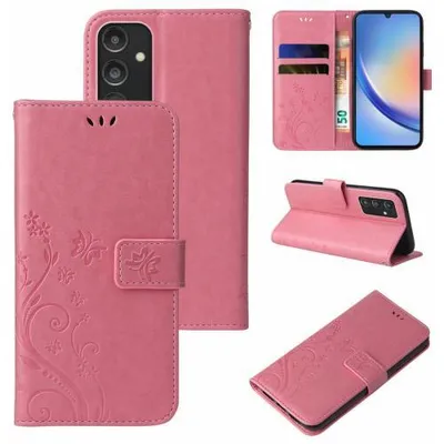 Produktbild von Kunstleder Flip-Hülle Floral für Samsung Galaxy A Serie - Farbe: Rosegold - Modellkompatibilität: Für Samsung Galaxy A15
