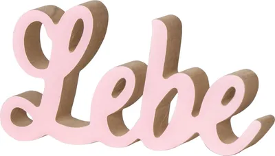 Produktbild von Schriftzug Lebe L20cm Pastell Rosa Holz Tischdeko Deko Aufsteller Wohndeko