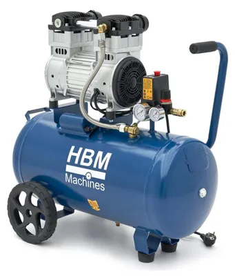 Immagine prodotto di Compressore aria silenziato - con capacità del serbatoio di 50 litri - senza olio, oil free - per utensili pneumatici, 1500 W HBM