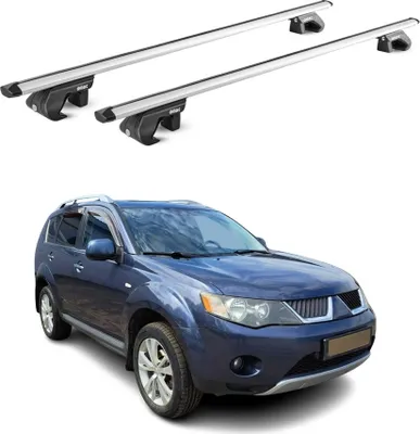 Image de Barres de toit transversales ABE pour Mitsubishi Outlander 2005-2012 Alu Gris 2x