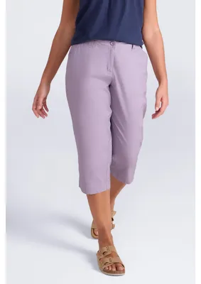 Obrázok produktu pre Mountain Warehouse – Dámske capri nohavice „Coastal“ MW771 (38 DE) (tmavo fialové)