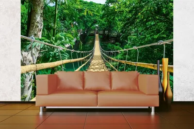 Produktbild von Vlies Fototapete BAMBUSHÄNGEBRÜCKE 375 x 250 cm (inkl. Kleister) - Vlies Tapete, Wandtapete, Wandbilder - Tapete für Wohnzimmer Schlafzimmer, Büro, Küche - Montagefertig