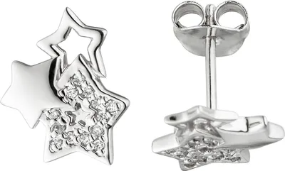 Produktbild von JOBO Ohrstecker Stern Sterne 925 Sterling Silber 26 Zirkonia Sternohrstecker