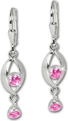 Image de SilberDream Boucles d'oreilles rose Boucles d'oreilles argent sterling Eye Zirconia Femme D2SDO523P