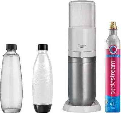 Produktbild von výrobník bielej perlivej vody sodastream DUO (vrátane sklenenej karafy s objemom 1 l a plastovej fľaše s objemom 1 l)
