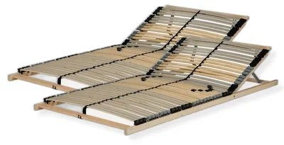 Zdjęcie produktu dla Stelaż listwowy 180x200 cm - regulowany zagłówek 42 listwy 7-strefowa nośność ok. 140 kg Sklejka brzozowo-bukowa Samodzielny montaż Wyprodukowano w Niemczech