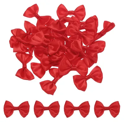 Mini-Satin-Schleifen rot, 80 Stück, 3,8 x 2,5 cm