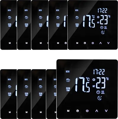 10X Digital Thermostat Raumthermostat für Warmwasserbereitung Programmierbare Temperaturregler fü Fußbodenheizung Innenthermometer Wandthermos,Schwarz
