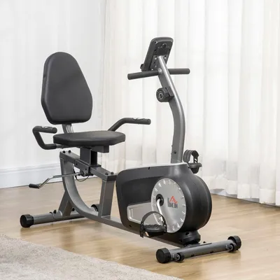 Produktbild von Liegeergometer Heimtrainer Fahrradtrainer Mit Lcd-Anzeige, 8 Stufig Einstellbarer Magnetwiderstand, Bis 110 Kg, Stahl & Abs