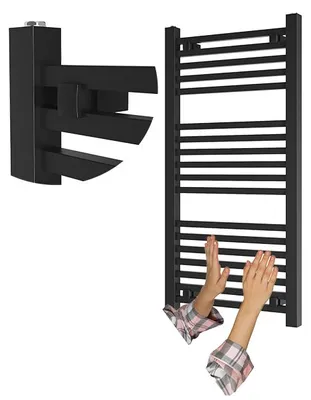 Produktbild von Granitan - Badheizkörper - Handtuchheizkörper 100x50 cm - Heizkörper Schwarz - 457 W - BERGEN