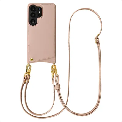 Image de Étui de téléphone Selencia Nova avec cordon et porte-cartes pour Samsung Galaxy S26 Ultra - Rose poudré
