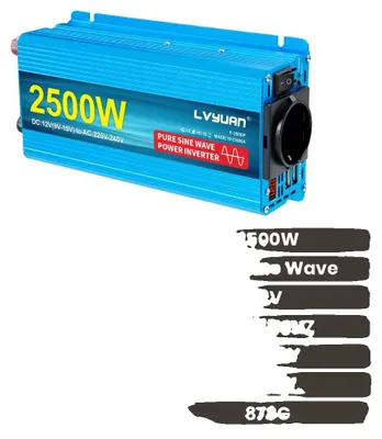 Immagine prodotto di Inverter, onda sinusoidale pura, doppia porta USB per la ricarica, 2500W