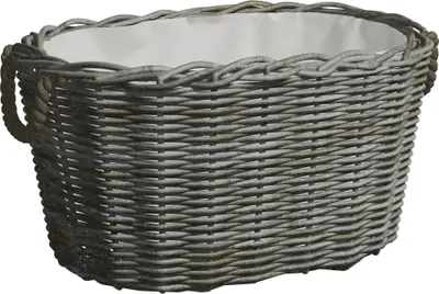 Produktbild von Holzkorb mit Tragegriffen 59x42x28 cm Grau Weide