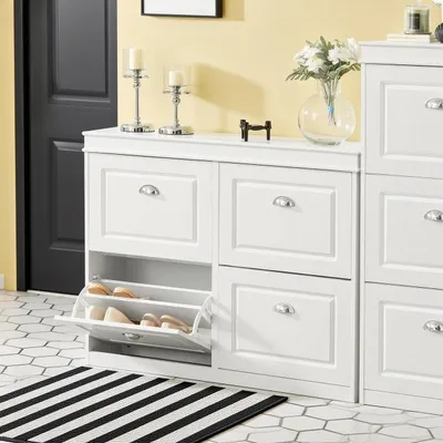 Immagine prodotto di Mobile buffet - Credenza - Armadio contenitore - Mobiletto a buffet - Mobile in legno marrone - Con 4 ante e cassetti - Ripiani regolabili