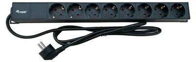 Obrázok produktu pre Equip 19" Steckdosenleiste CEE7/7 90°->8xSchuko+Switch Alu.