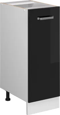 Produktbild von Apothekerschrank Vicco R-Line Schwarz Hochglanz 30 cm ohne Arbeitsplatte, Model 41161