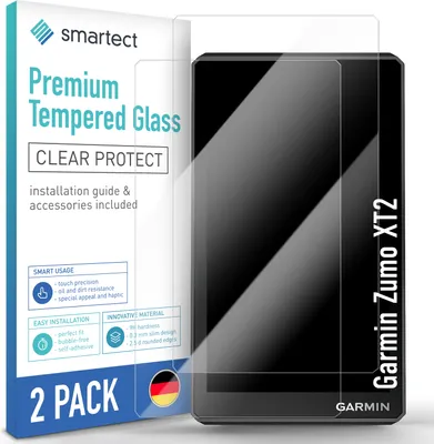 Produktbild von 2x Schutzglas Panzerfolie Klar für Garmin Zumo XT2 Displayschutz Hartglas Glas