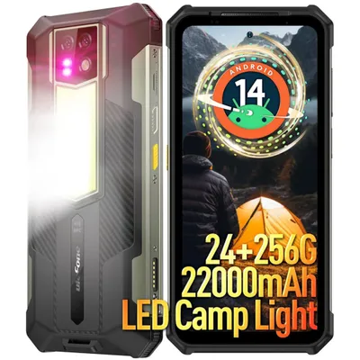Image de Ulefone Armor 24 Téléphone Portable Incassable 24Go+256Go, 1000LM Camping Lampe, 22000mAh Batterie, Android 14 Smartphone 6.78" FHD+ 120Hz 64MP GPS
