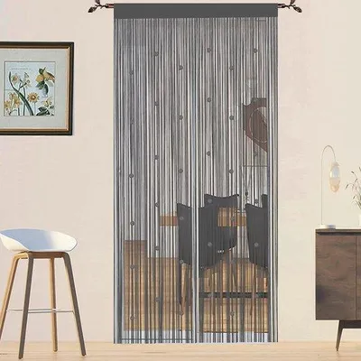 Produktbild von Graues Türvorhang-Panel 90x245 cm für Wohnzimmer