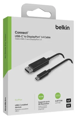 Zdjęcie produktu dla Kabel Belkin USB-C do DisplayPort 1,4 m czarny AVC014bt2MBK